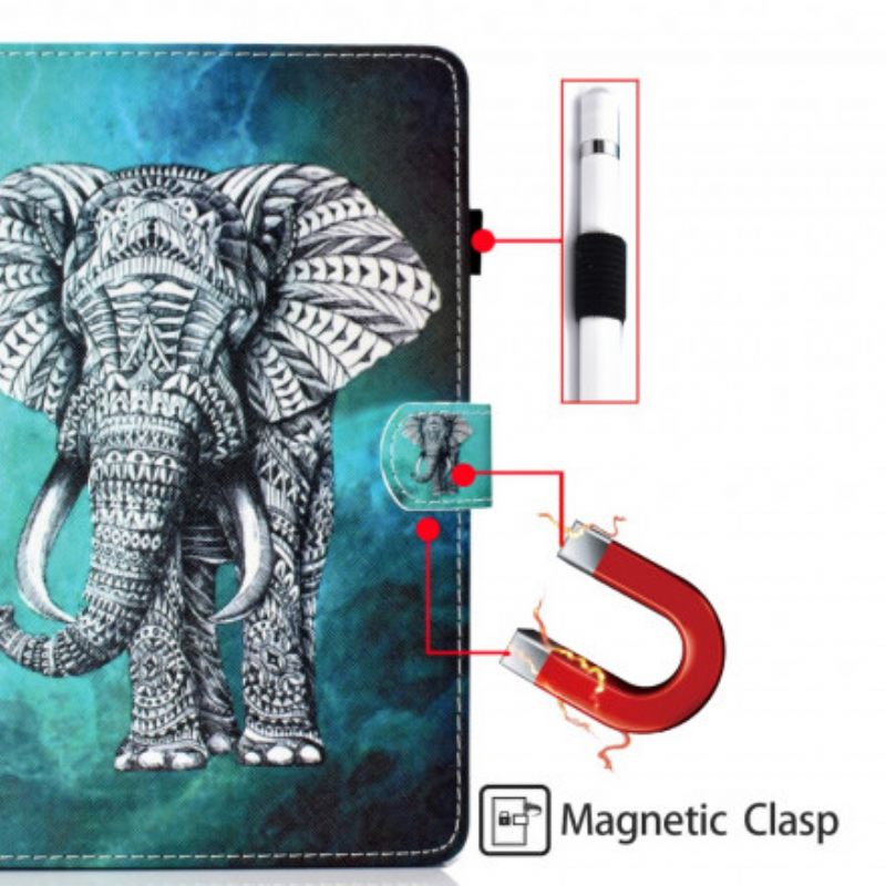 Nahkakotelo Samsung Galaxy Tab A7 Tribal Elephant