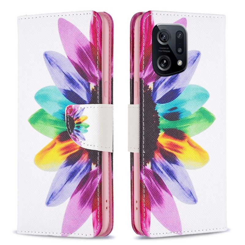 Flip Case Oppo Find X5 Flower Watercolour