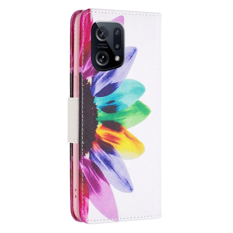 Flip Case Oppo Find X5 Flower Watercolour