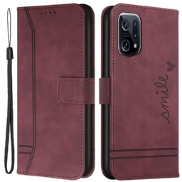 Flip Case Oppo Find X5 Smile Ja Lanyard