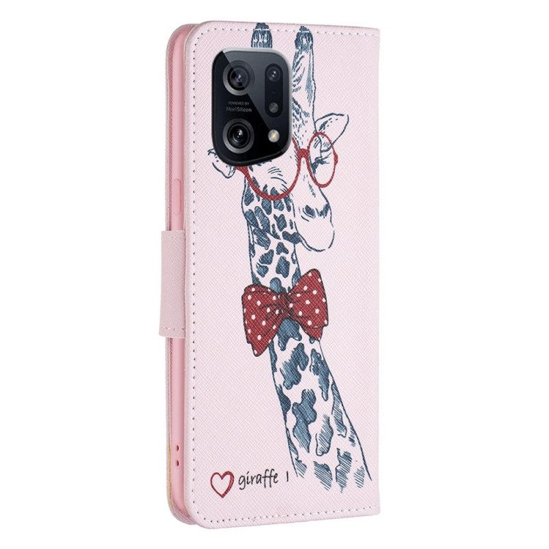 Kotelot Oppo Find X5 Brainy Giraffe