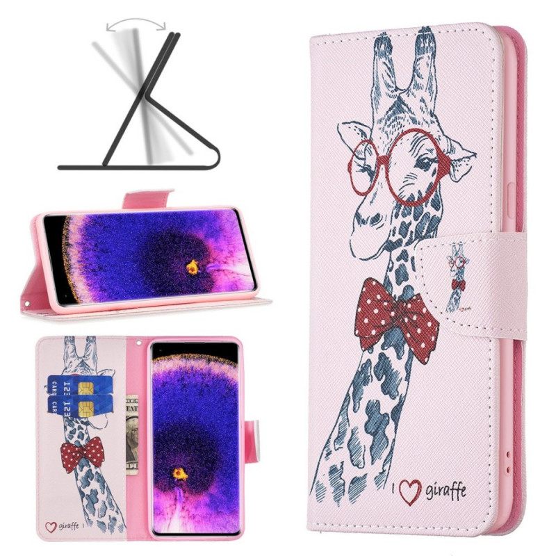 Kotelot Oppo Find X5 Brainy Giraffe