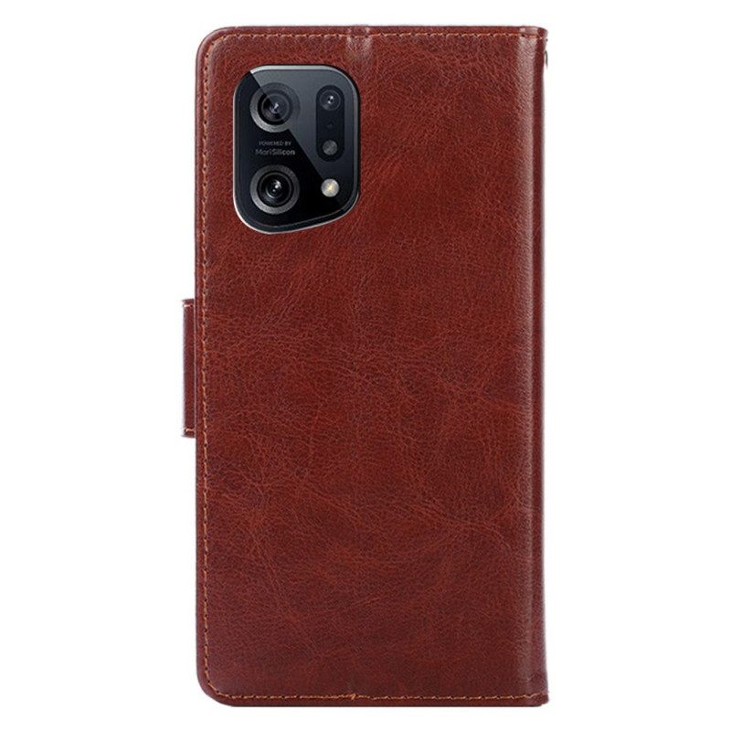 Kotelot Oppo Find X5 Faux Leather Vintage