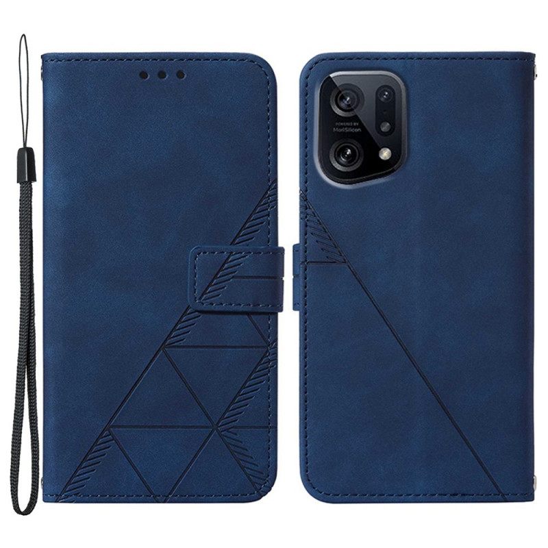 Kotelot Oppo Find X5 Pyramid Leather Effect