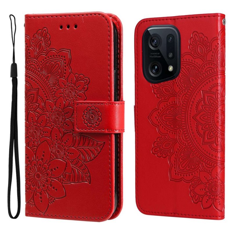 Kotelot Oppo Find X5 Suojaketju Kuori Strappy Mandala