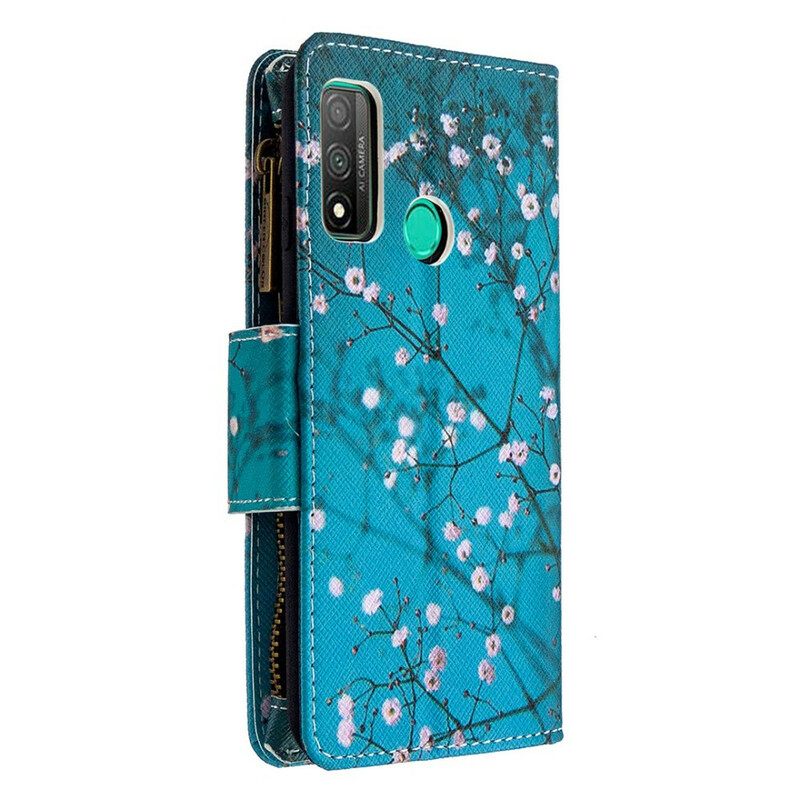 Flip Case Huawei P Smart 2020 Vetoketjullinen Puutasku