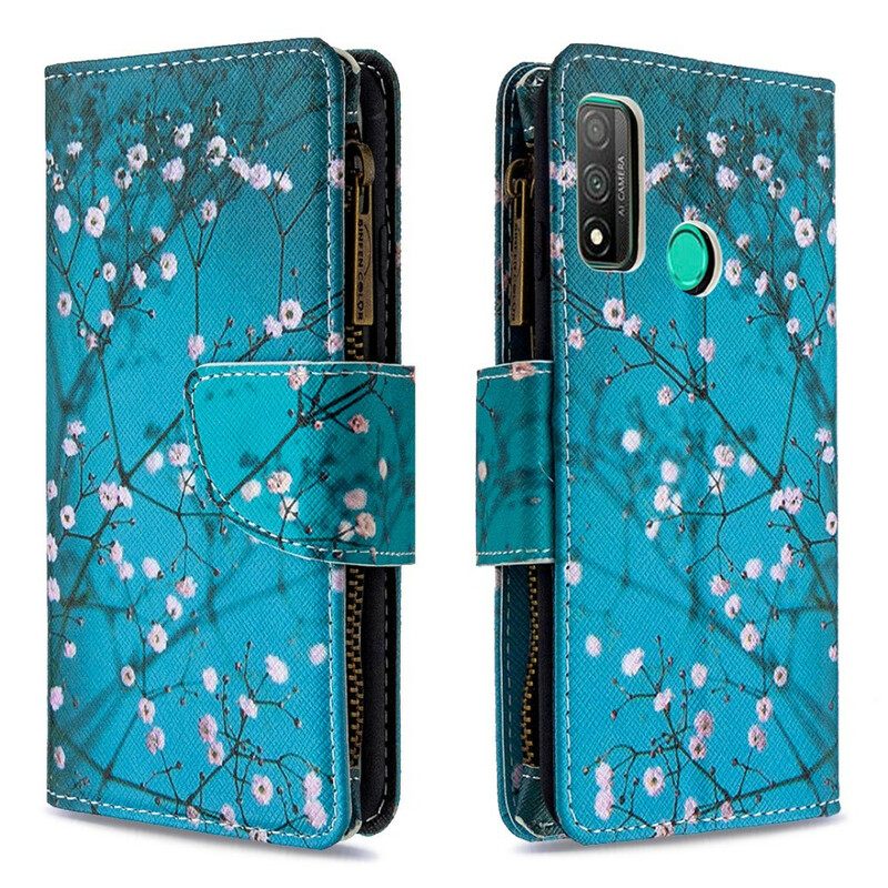 Flip Case Huawei P Smart 2020 Vetoketjullinen Puutasku