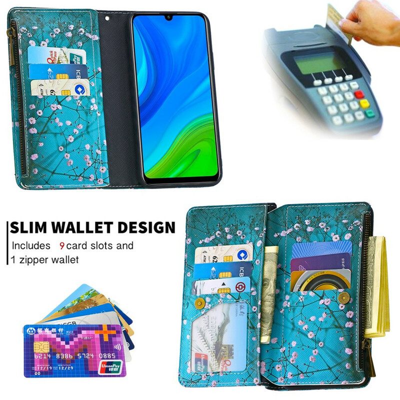 Flip Case Huawei P Smart 2020 Vetoketjullinen Puutasku