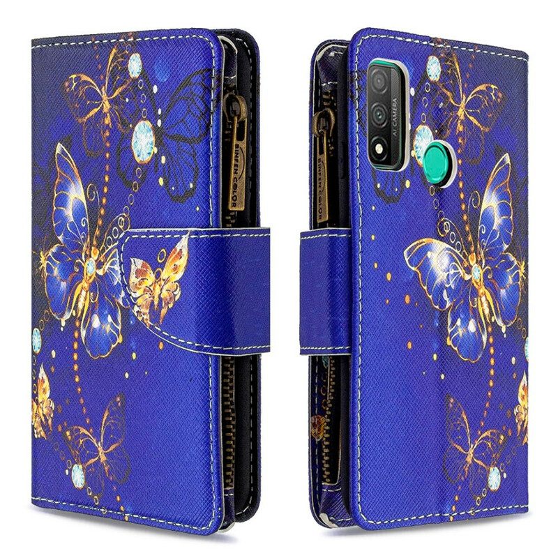 Kotelot Huawei P Smart 2020 Butterflies Vetoketjullinen Tasku