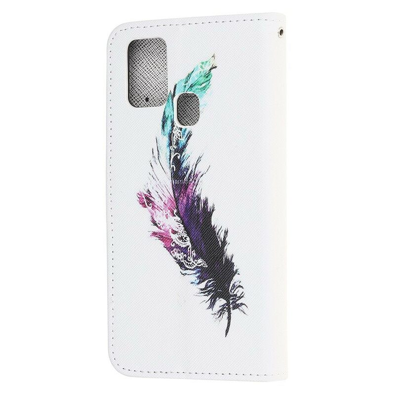 Kotelot Huawei P Smart 2020 Suojaketju Kuori Feather Kaulanauhalla