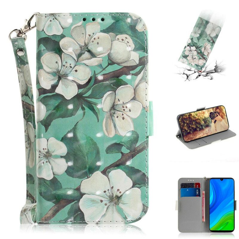 Kotelot Huawei P Smart 2020 Suojaketju Kuori Strap Flower Branch