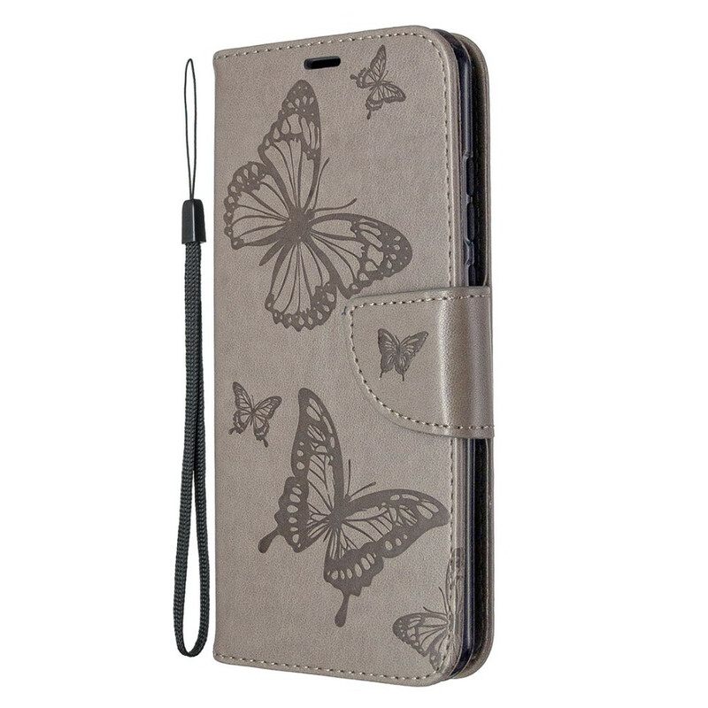 Nahkakotelo Huawei P Smart 2020 Butterflies In Flight With Lanyard