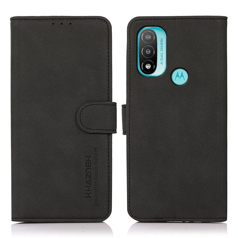 Flip Case Moto E40 / E30 / E20 Khazneh Muotinahkaefekti