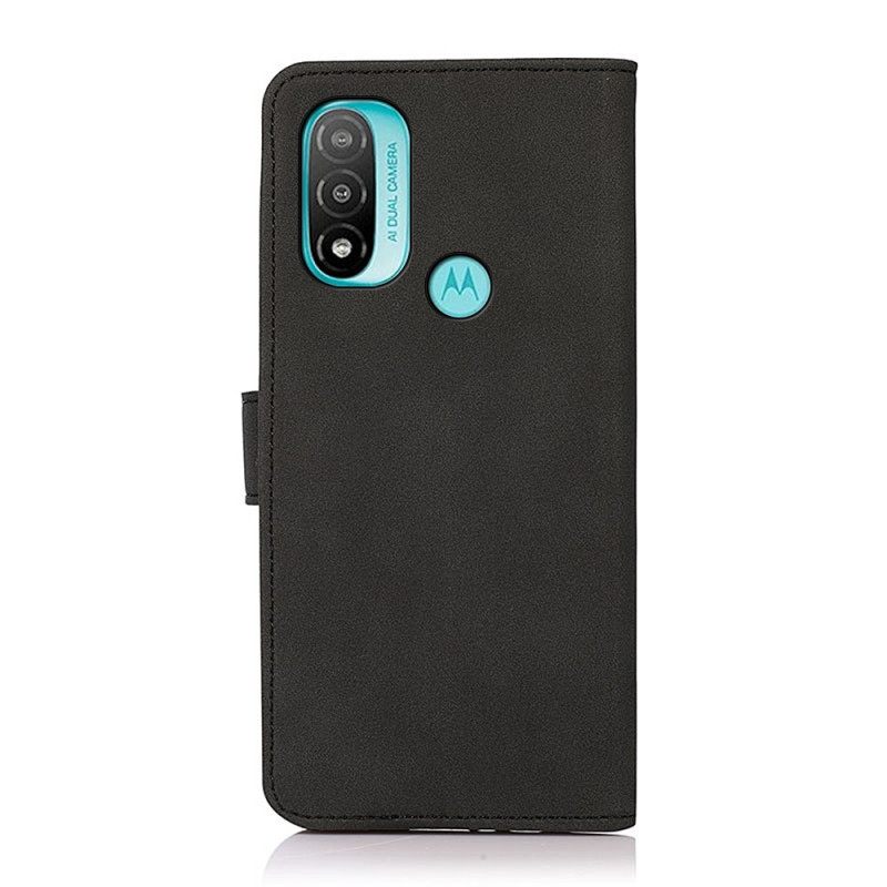 Flip Case Moto E40 / E30 / E20 Khazneh Muotinahkaefekti