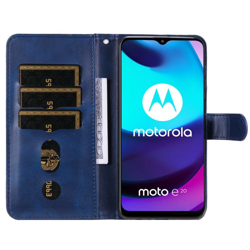 Flip Case Moto E40 / E30 / E20 Vintage Kolikkokukkaro