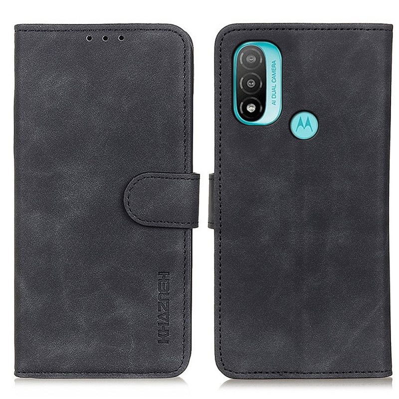 Kotelot Moto E40 / E30 / E20 Vintage Leather Effect Khazneh