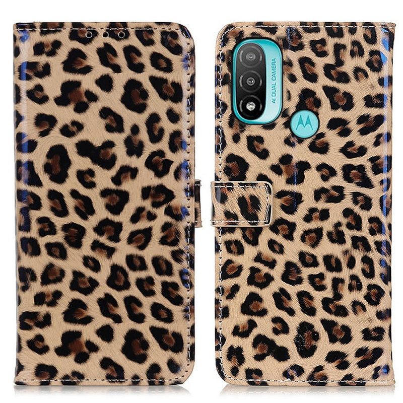 Nahkakotelo Moto E40 / E30 / E20 Simple Leopard