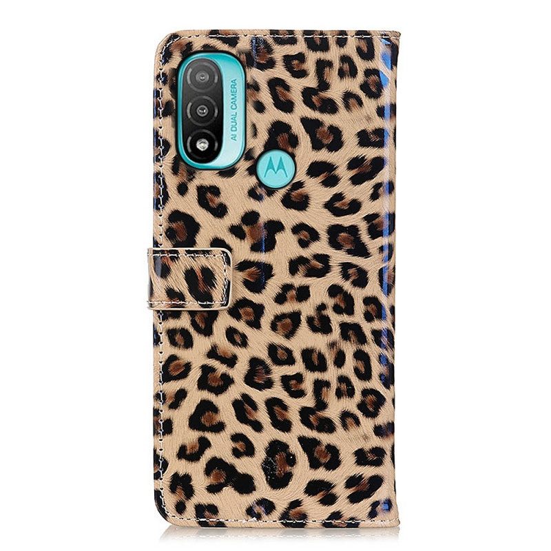 Nahkakotelo Moto E40 / E30 / E20 Simple Leopard