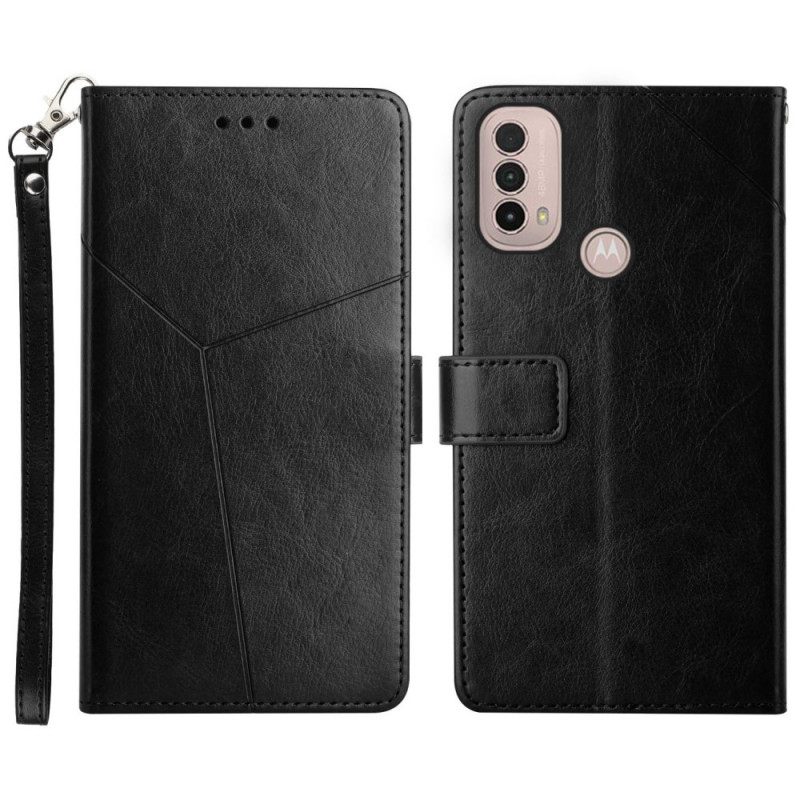 Nahkakotelo Moto E40 / E30 / E20 Style Leather Geo Y Design