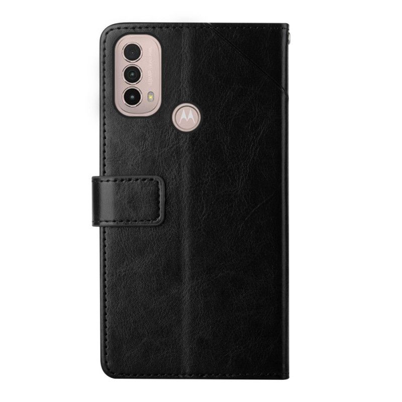 Nahkakotelo Moto E40 / E30 / E20 Style Leather Geo Y Design