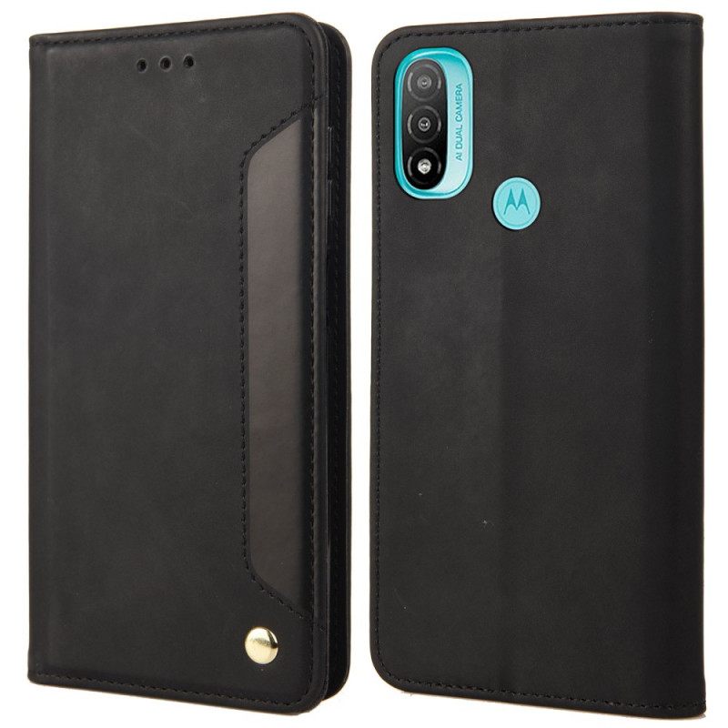 Puhelinkuoret Moto E40 / E30 / E20 Kotelot Flip Bicolor Business Leather Effect