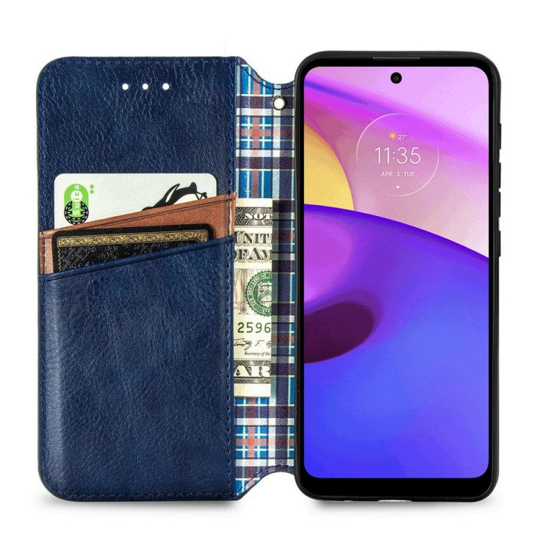 Puhelinkuoret Moto E40 / E30 / E20 Kotelot Flip Diamond Texture Leather Effect