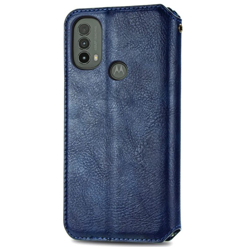 Puhelinkuoret Moto E40 / E30 / E20 Kotelot Flip Diamond Texture Leather Effect