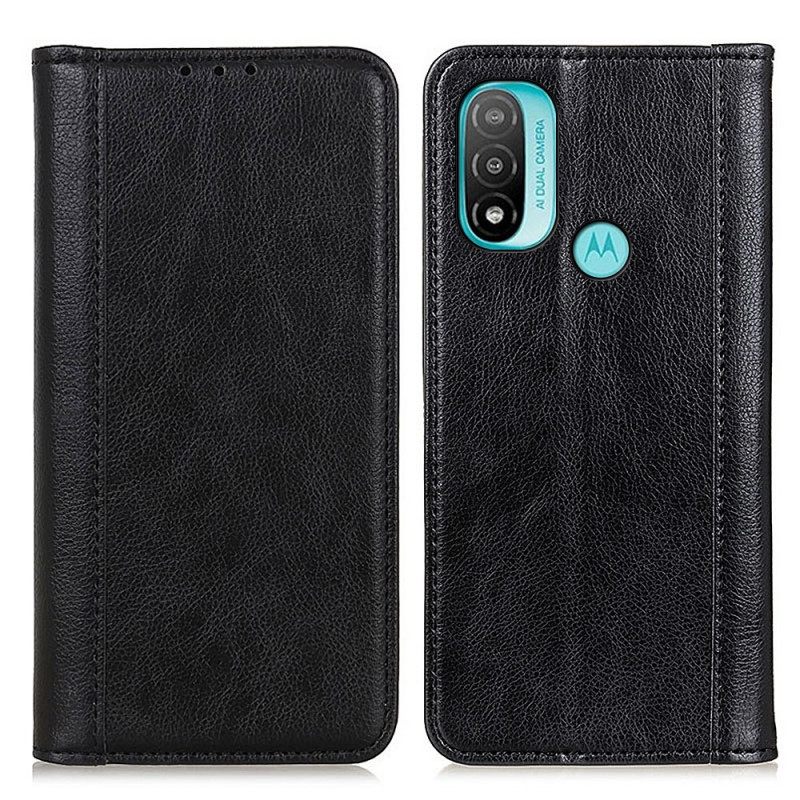 Puhelinkuoret Moto E40 / E30 / E20 Kotelot Flip Elegance Split Litchi Leather