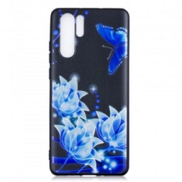 Kuori Huawei P30 Pro Butterfly Ja Blue Flowers