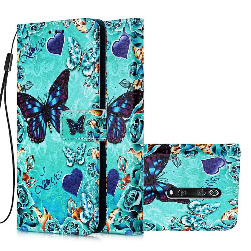 Kotelot Xiaomi Mi 9T / Mi 9T Pro Suojaketju Kuori Love Butterflies In Strap