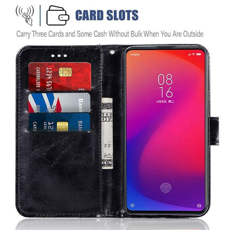 Kotelot Xiaomi Mi 9T / Mi 9T Pro Suojaketju Kuori Vintage Leather Effect Strappy