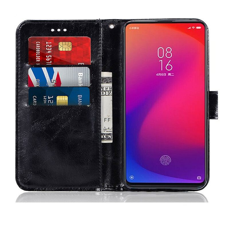 Kotelot Xiaomi Mi 9T / Mi 9T Pro Suojaketju Kuori Vintage Leather Effect Strappy