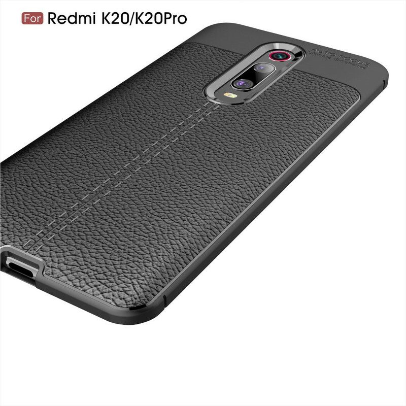 Kuori Xiaomi Mi 9T / Mi 9T Pro Double Line Litchi Leather Effect