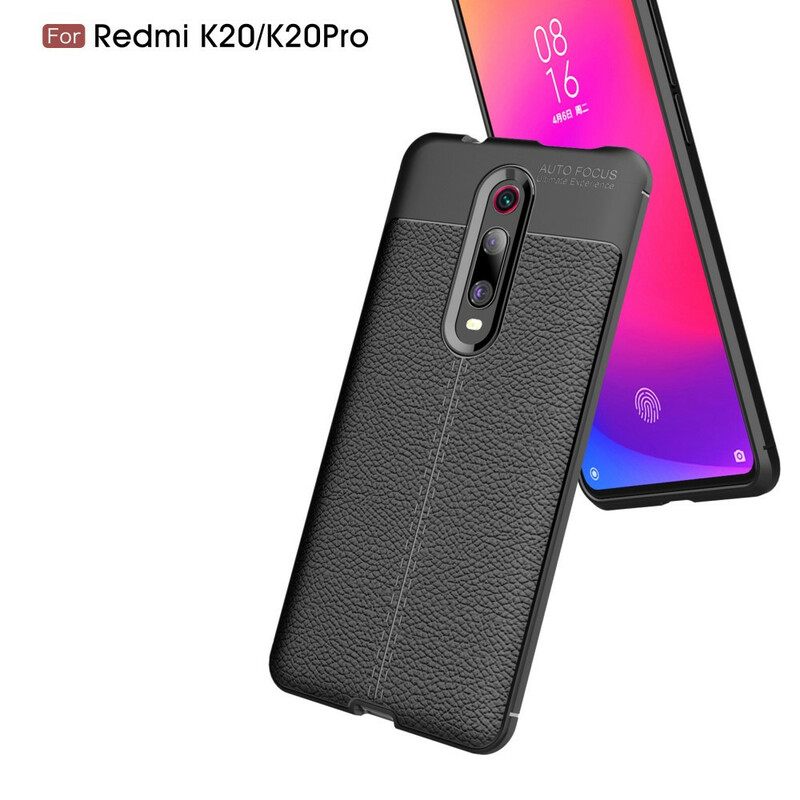 Kuori Xiaomi Mi 9T / Mi 9T Pro Double Line Litchi Leather Effect