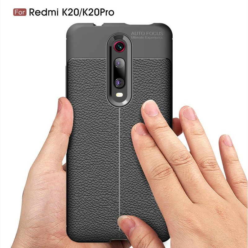 Kuori Xiaomi Mi 9T / Mi 9T Pro Double Line Litchi Leather Effect