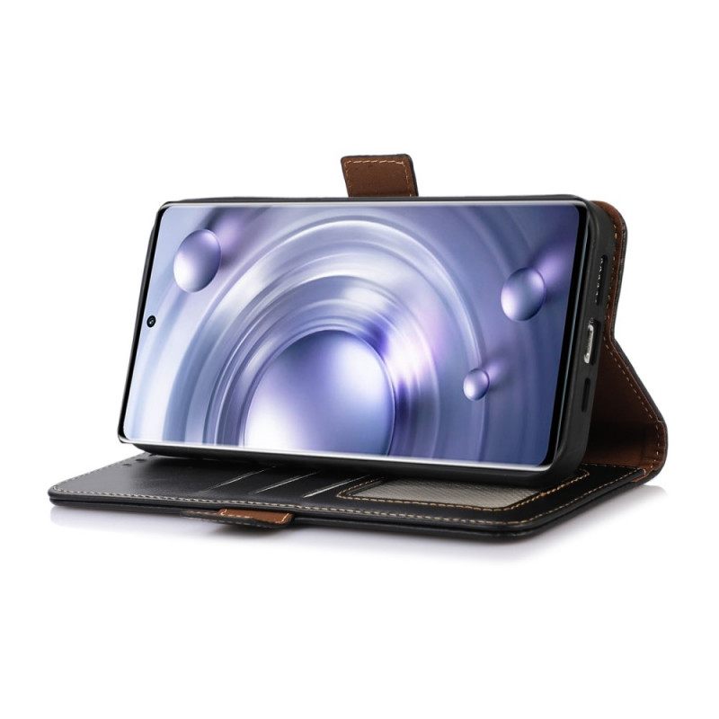 Kotelot Vivo X80 Pro Suojakuori Genuine Leather Rfid-suojaus