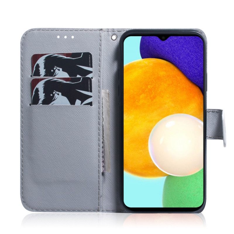 Flip Case Samsung Galaxy A03s Pöllöjen Maalaus