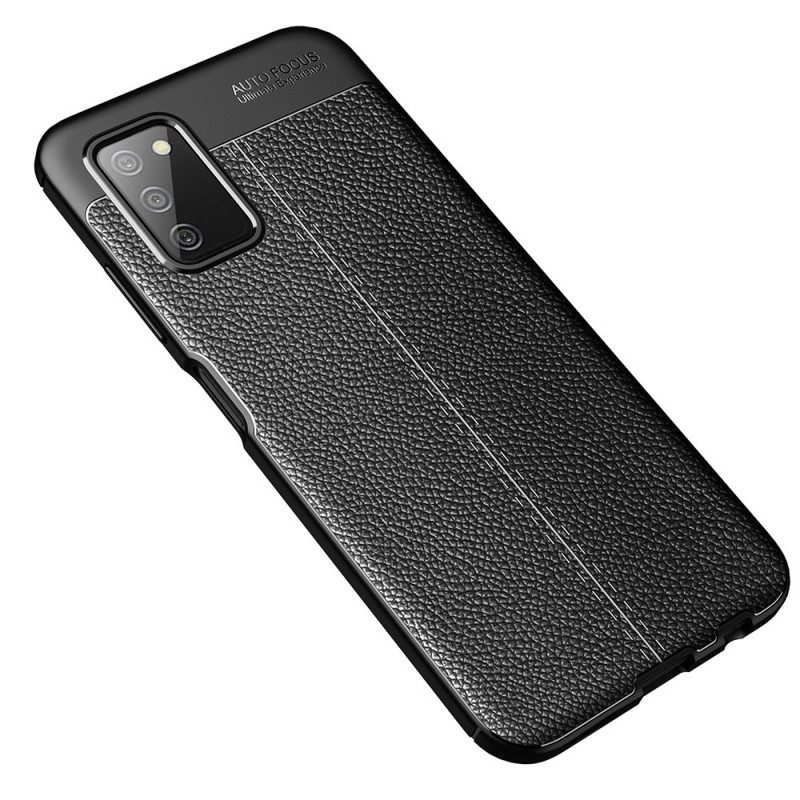 Kuori Samsung Galaxy A03s Double Line Litchi Leather Effect