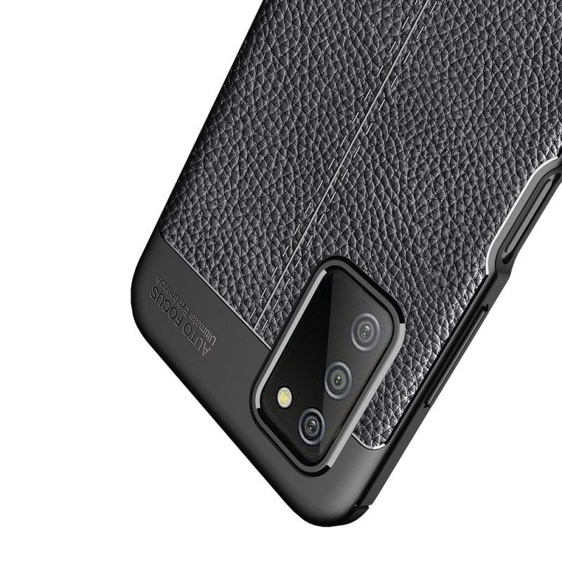 Kuori Samsung Galaxy A03s Double Line Litchi Leather Effect