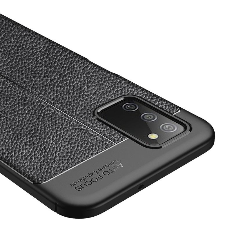 Kuori Samsung Galaxy A03s Double Line Litchi Leather Effect