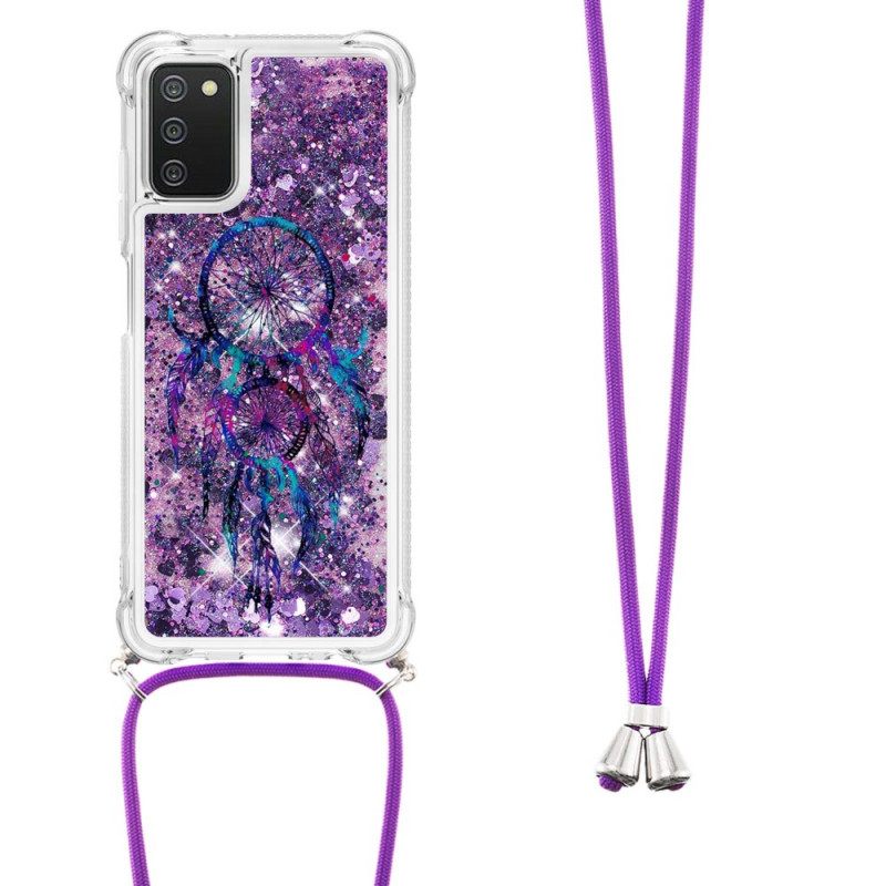 Kuori Samsung Galaxy A03s Kiristysnyörillä Dreamcatcher Glitter Kiristysnauha