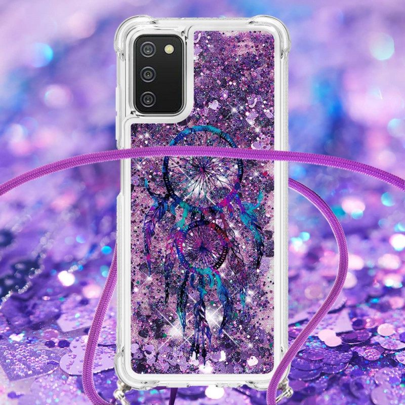 Kuori Samsung Galaxy A03s Kiristysnyörillä Dreamcatcher Glitter Kiristysnauha