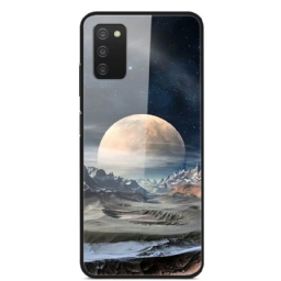 Kuori Samsung Galaxy A03s Space Moon Karkaistu Lasi