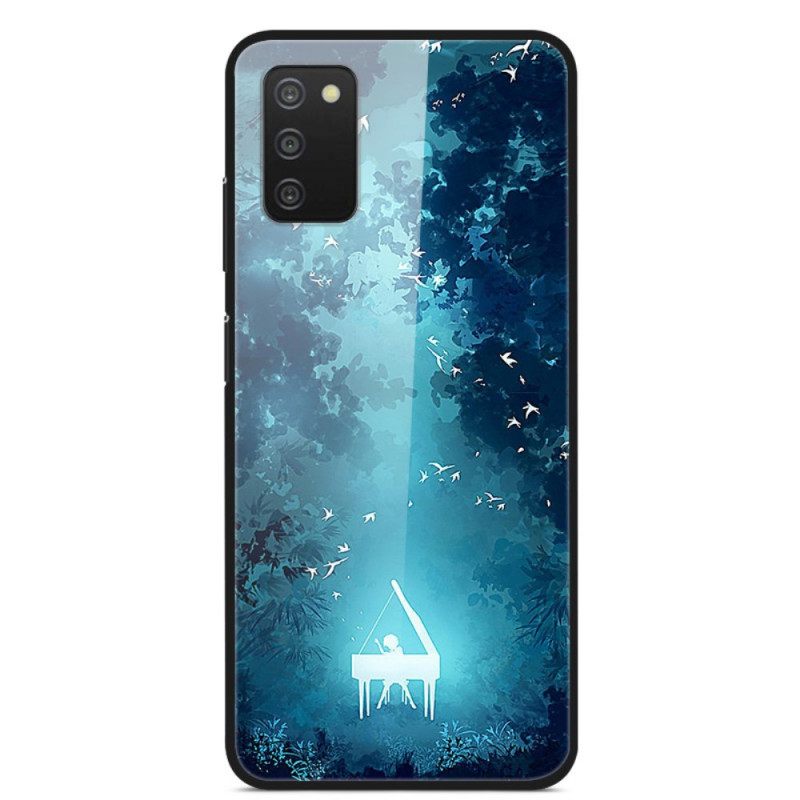 Kuori Samsung Galaxy A03s Tempered Glass Piano In The Night