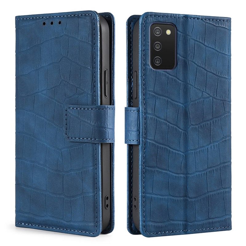 Nahkakotelo Samsung Galaxy A03s Crocodile Skin Effect