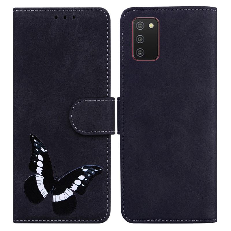 Nahkakotelo Samsung Galaxy A03s Skin-touch Butterfly