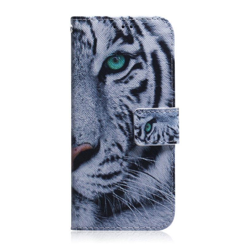 Nahkakotelo Samsung Galaxy A03s Tiger Face