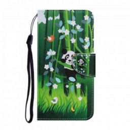 Flip Case Samsung Galaxy A22 4G Panda Walk