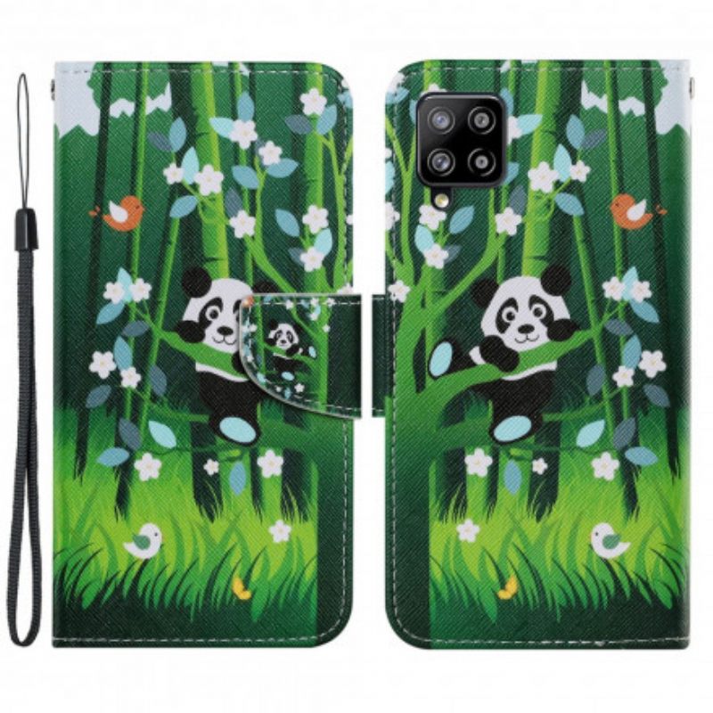 Flip Case Samsung Galaxy A22 4G Panda Walk