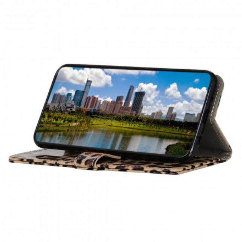 Flip Case Samsung Galaxy A22 4G Simple Leopard